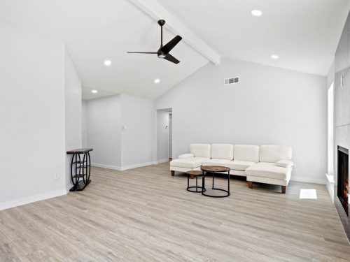 interior finishes on the walls of a remodeled living room by a general contractor in Royse City, TX.